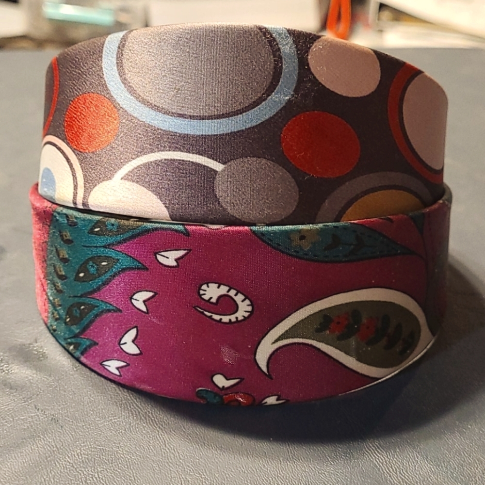 2 Cloth Covered Thick Plastic Headbands